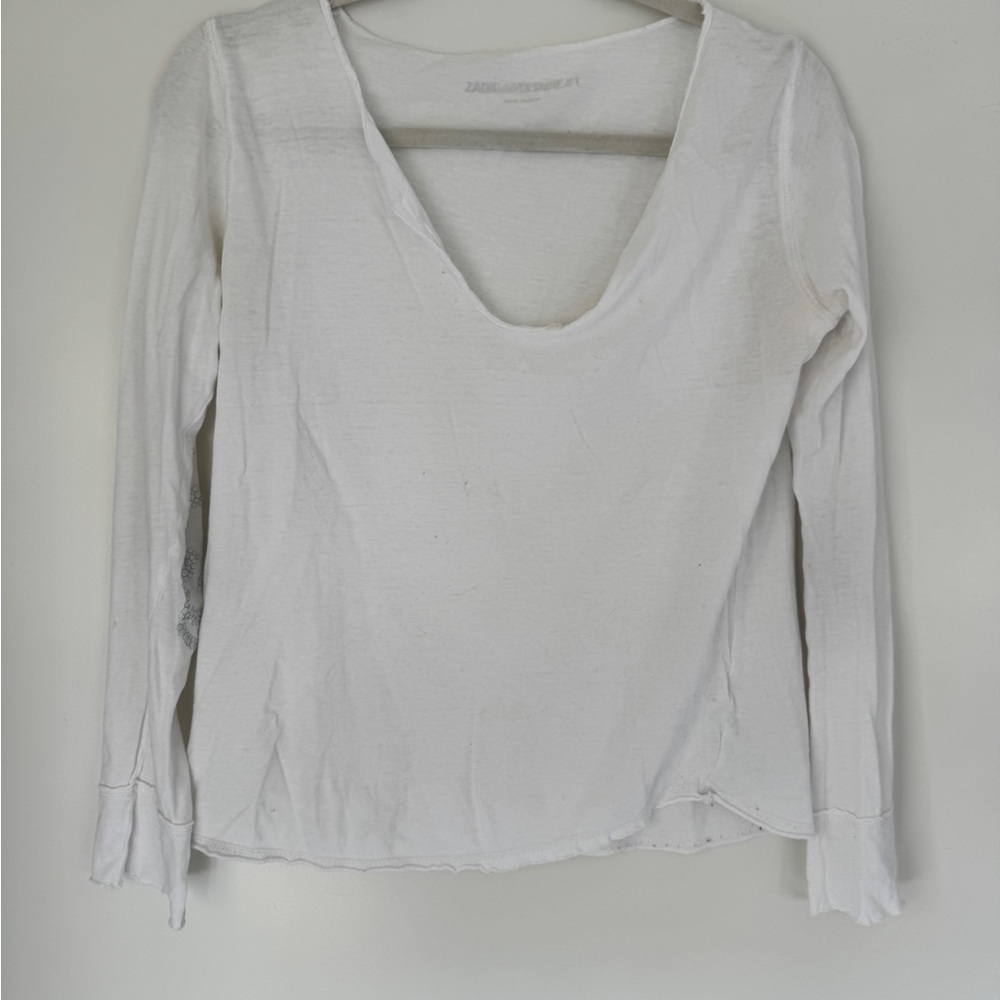 Zadig & Voltaire Cream Long Sleeve Blouse